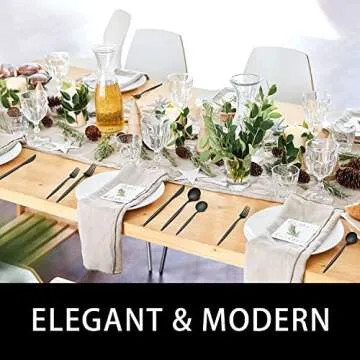 60-Piece Black Silverware Set, Flatware Set for 12, Food-Grade Stainless Steel Tableware Cutlery Set, Utensil Sets Kitchen Cutlery for Home Office Restaurant Hotel