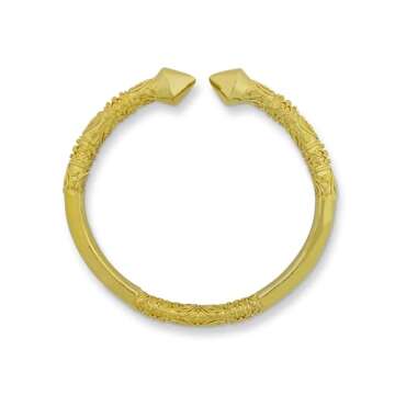 NYCFASHIONJEWELS, Solid Gold Pyramid Bangle, 22K Gold, Pyramid End West Indian Bangle For Men, Large