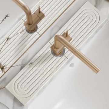 Faucet Mat for Kitchen Sink - 24'' Diatomite Fast Drying Stone Sink Tray, Super Absorbent, Prevents ...