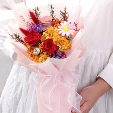 Lovenfold Flowers for Delivery Prime,Preserved Flowers Bouquets,Red Rose Bouquets that Last 1-3 Years,Gift for Her: Birthday Christmas Valentine's Day Mother's Day, Room Decorations