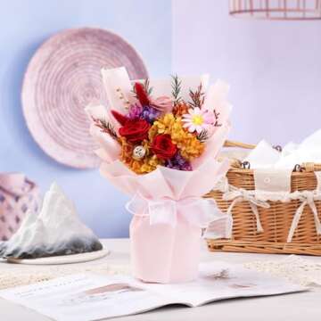 Lovenfold Flowers for Delivery Prime,Preserved Flowers Bouquets,Red Rose Bouquets that Last 1-3 Years,Gift for Her: Birthday Christmas Valentine's Day Mother's Day, Room Decorations
