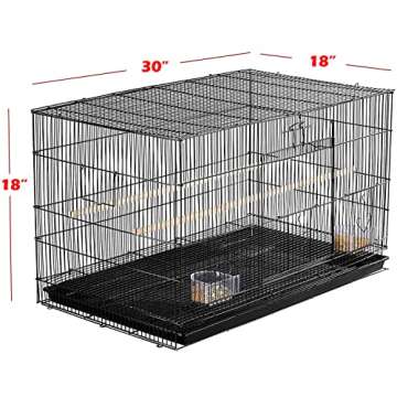 Lot of Breeding Bird Flight Cages for Canary Parakeet Aviaries Budgies Lovebird Finch (Large 30" Bla...