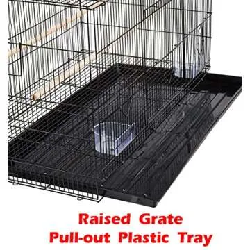Lot of Breeding Bird Flight Cages for Canary Parakeet Aviaries Budgies Lovebird Finch (Large 30" Black)