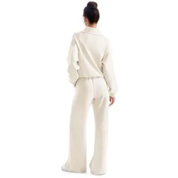 SUUKSESS Women 2 Piece Lounge Matching Sets - Cozy & Stylish Lounge Wear (Apricot, M)