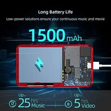 MP3 Player with Bluetooth and WiFi,MP3 Player with Spotify,Spotify Kids,Audible,Pandora,Amazon Music,4" Music Player MP4 Up to 1TB(80GB,Red_Black)