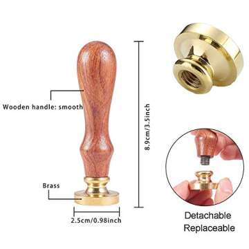CRASPIRE Wax Seal Stamp Plane Vintage Sealing Wax Stamps Paper 25mm Removable Brass Head Sealing Stamp with Wooden Handle for Halloween Wedding Invitations Christmas Xmas Party Gift Wrap