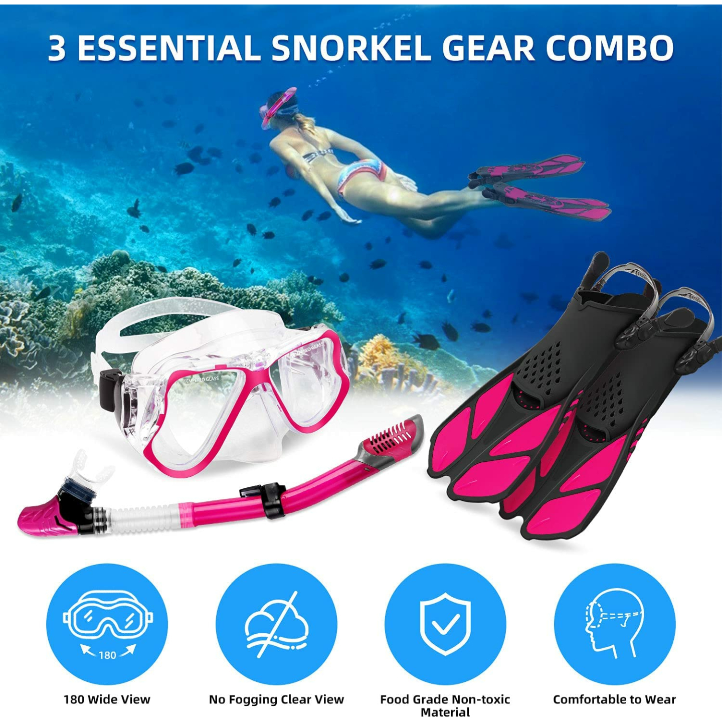 Zenoplige Snorkel Set for Scuba Diving & Swimming