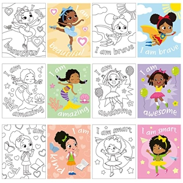 Tatuo 6 Pieces Black Girl Pre Drawn Canvas for Painting 8 x 10 Inch Pre Drawn Stretched Canvas Stret...