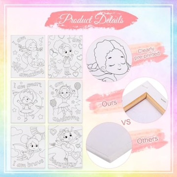 Tatuo 6 Black Girl Pre Drawn Canvases for Painting