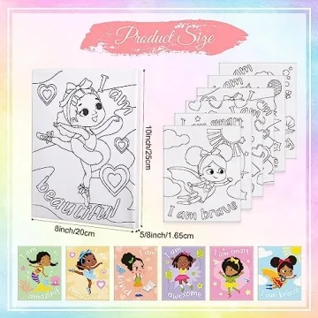 Tatuo 6 Black Girl Pre Drawn Canvases for Painting