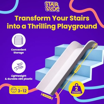 Stairslide 4-Pack Stair Mounted Kids Indoor Slide Attachment Set, Up to 155lbs