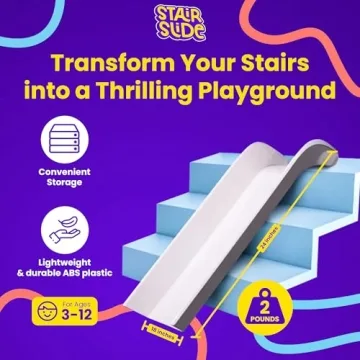 Stairslide 4-Pack Stair Mounted Kids Indoor Slide Attachment Set, Up to 155lbs