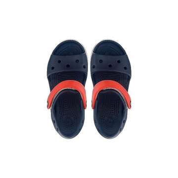 Crocs Kids' Crocband Sandals, Navy/Red, 4 Toddler