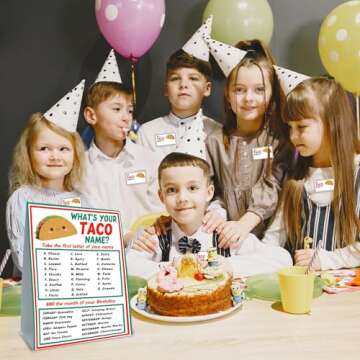 cidobi Taco Name Game for Fun Birthday Parties