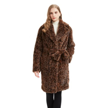 Elegant Leopard Print Winter Coat for Women - GRANT ORIENTE
