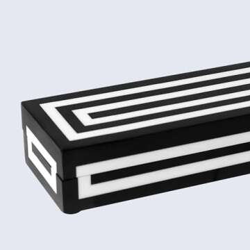 Handicrafts Home Handmade Concentric Collection Decorative Jewelry Box Organizer – Keepsakes, Trinkets, and Home Decor – Antique Coffee Table Storage, Memory Box, Farmhouse Style Decor, 10x2.5x1.5