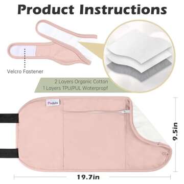 Pedobi 2 Pcs Castor Oil Pack Wrap, Organic Cotton Castor Oil Wrap for Neck, Castor Oil Compress for Liver Detox, Insomnia, Constipation Pink