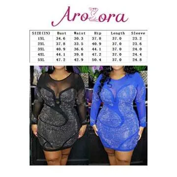 Aro Lora Plus Size Sheer Mesh Rhinestones Mini Dress