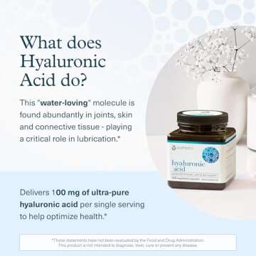 Youtheory Hyaluronic Acid Advanced Formula - Joint Support Supplement with Boswellia Extract* - Skin Health Supplement - Dairy, Soy & Gluten Free - 120 Vegetarian Capsules