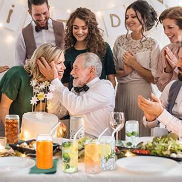 Fishinsea 12 Pcs Drinking Glasses, 18 oz Beer Can Glasses, High borosilicate Glass Cups, Iced Tea Glasses, Cola Cocktail Whiskey Wine Coffee Glasses ＋ 12 Pcs Glass Straws + 4 Cleaning Brushes