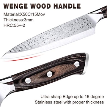 Tudoccy 16-Piece Ultra-Sharp Knife Set with Block