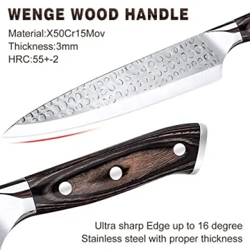 Tudoccy 16-Piece Ultra-Sharp Knife Set with Block