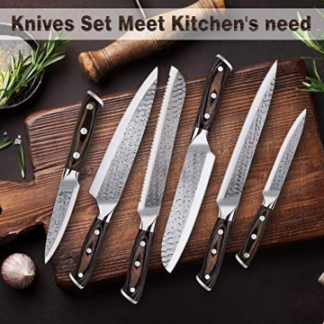Tudoccy 16-Piece Ultra-Sharp Knife Set with Block