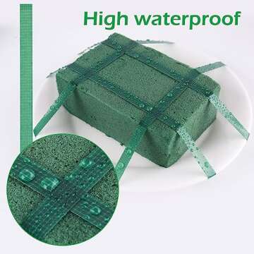 GLAMFIELDS Floral Tape Green, Flower Wrap Adhesive Waterproof Tape for Bouquets 0.25" (60 Yd/180 Ft) - 1 Roll