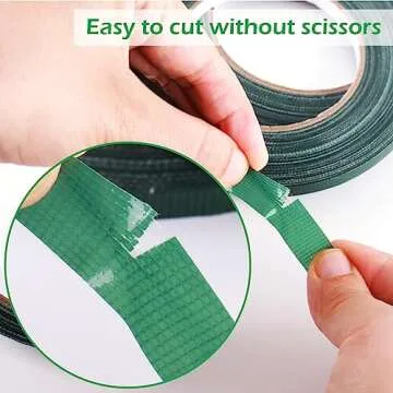 GLAMFIELDS Floral Tape Green, Flower Wrap Adhesive Waterproof Tape for Bouquets 0.25" (60 Yd/180 Ft) - 1 Roll