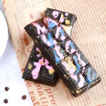 Chocolate Bar Molds Deep Silicone Break-Apart Chocolate Nonstick Protein and Energy Thick Candy Bar ...