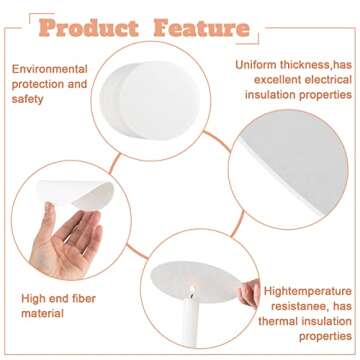 100 Sheets Round Microwave Kiln Papers 4.7 Inch Ceramic Fiber Paper Insulation Ceramic Fiber Blanket for Glass Fusing DIY Crafts Supplies