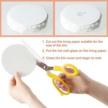 100 Sheets Round Microwave Kiln Papers 4.7 Inch Ceramic Fiber Paper Insulation Ceramic Fiber Blanket for Glass Fusing DIY Crafts Supplies