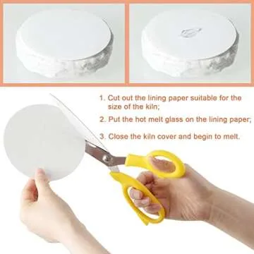 100 Sheets Round Microwave Kiln Papers 4.7 Inch Ceramic Fiber Paper Insulation Ceramic Fiber Blanket for Glass Fusing DIY Crafts Supplies