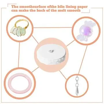 100 Sheets Round Microwave Kiln Papers 4.7 Inch Ceramic Fiber Paper Insulation Ceramic Fiber Blanket for Glass Fusing DIY Crafts Supplies