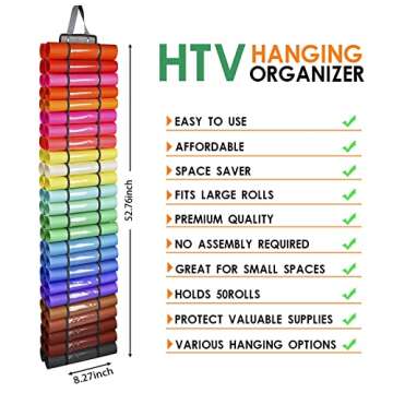 Vinyl Storage Organizer for Craft Supplies - Wall Mount