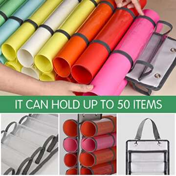 Vinyl Storage Organizer for Craft Supplies - Wall Mount