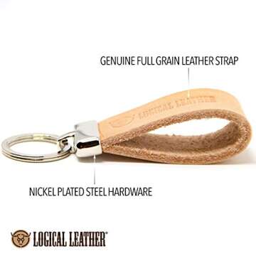 Logical Leather Keychain - Premium Genuine Leather Keychains for Men and Women (Tan)