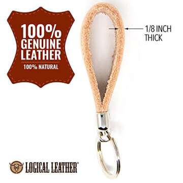 Logical Leather Keychain - Premium Genuine Leather Keychains for Men and Women (Tan)