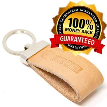 Logical Leather Keychain - Premium Genuine Leather Keychains for Men and Women (Tan)