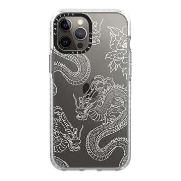 CASETiFY Impact iPhone 12 Pro Max Case [6.6ft Drop Protection] - Dragons - Clear Frost