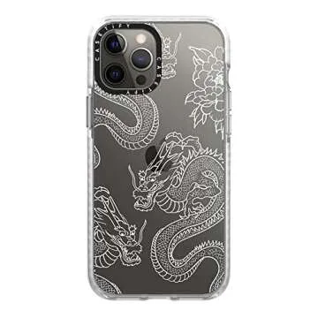 CASETiFY Impact iPhone 12 Pro Max Case [6.6ft Drop Protection] - Dragons - Clear Frost