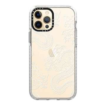 CASETiFY Impact iPhone 12 Pro Max Case [6.6ft Drop Protection] - Dragons - Clear Frost