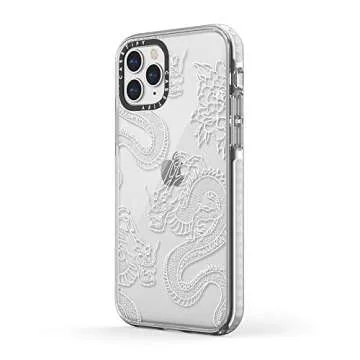 CASETiFY Impact iPhone 12 Pro Max Case [6.6ft Drop Protection] - Dragons - Clear Frost