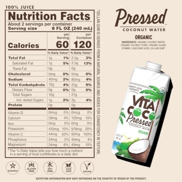 Vita Coco Organic Coconut Water Refreshing 12 Pack