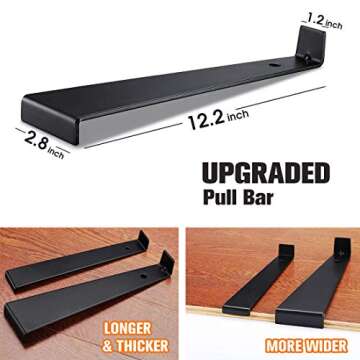 REXBETI 44-Piece Upgraded Laminate Wood Flooring Installation Kit with Solid Tapping Block, Long and Wider Pull Bar, Diameter 1 9/16" Reinforced Double-Faced Mallet, 10" Contour Gauge and 40 Spacers