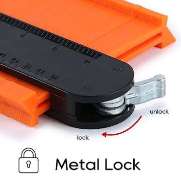 REXBETI 44-Piece Upgraded Laminate Wood Flooring Installation Kit with Solid Tapping Block, Long and Wider Pull Bar, Diameter 1 9/16" Reinforced Double-Faced Mallet, 10" Contour Gauge and 40 Spacers