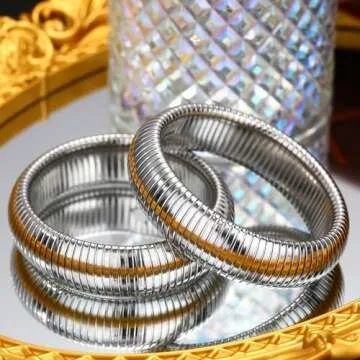 Buy Miss Right Chunky Stretch Bangle Bracelets Set for Women