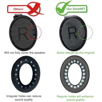 SoloWIT Replacement Earpads Cushions for Bose QuietComfort 35 (QC35) & Quiet Comfort 35 II (QC35 ii) Headphones, Ear Pads with Softer Leather, Noise Isolation Foam, Added Thickness (Black)