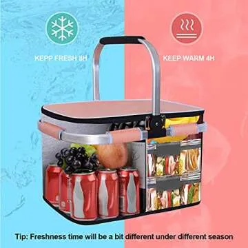 LIQING 35L Picnic Basket - Insulated & Stylish