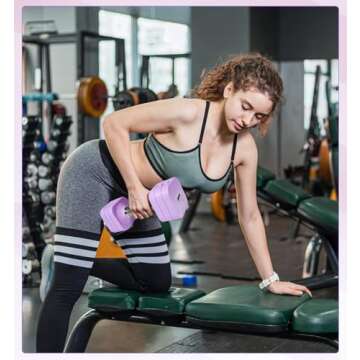 20LBS Adjustable Dumbbell Set, 4 in 1 Free Weights Dumbbells Set for Women Men Hand Weights Set Adjust Dumbbell Weight Set for Home Gym Exercise Workout Strength Training Equipments, Purple